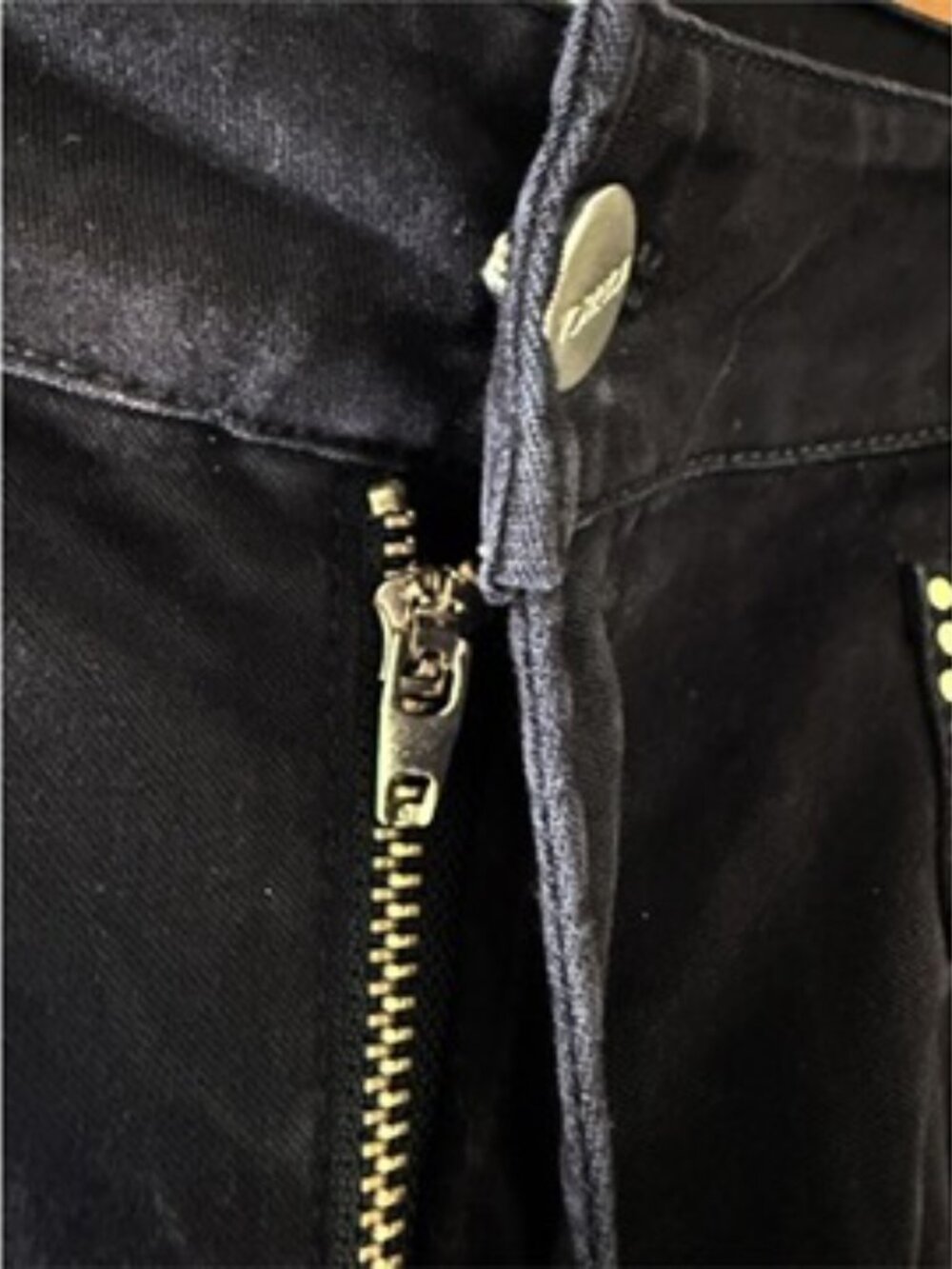 Y2K Votre Nom Black Rhinestone Low Rise Flare Jeans4/36 - Picture 2 of 12